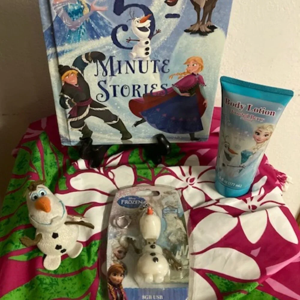 FROZEN LOT DISNEY 5 MINUTE FROZEN STORIES ANNA ELSA OLAF FLASH LOTION KEY NEWTAG